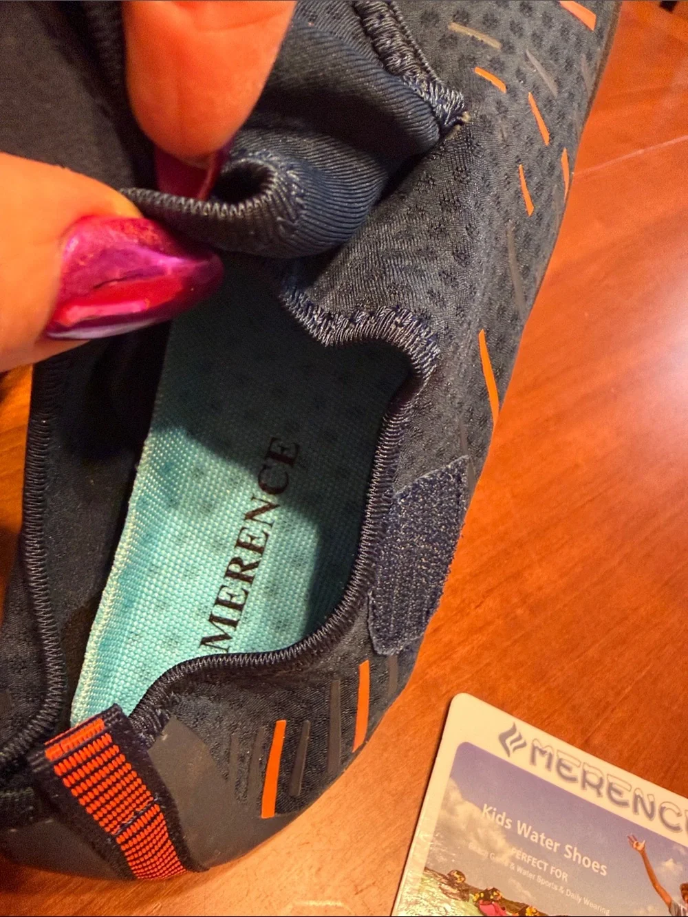 NEW Kids Navy and Orange Water Shoes